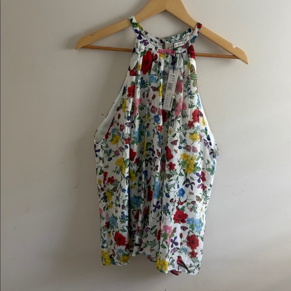ALICE + OLIVIA FLORAL COTTON AND SILK BLOUSE- medium NWT - Picture 3 of 6